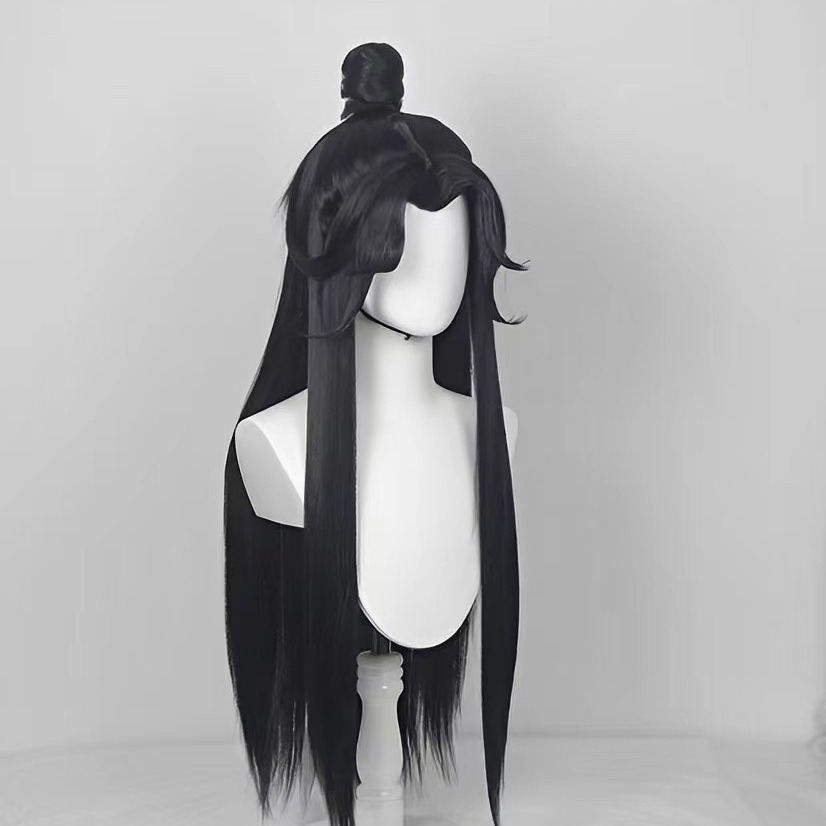 Cosplay Anime Black Hair - Длинные прямые черные волосы для Хэллоуина,