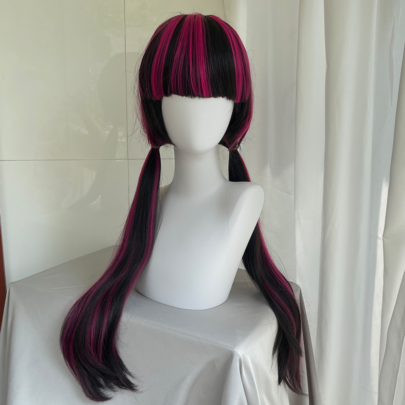 Cosplay Anime Black Hair - Высококачественный парик для косплея Дракулауры, длинный