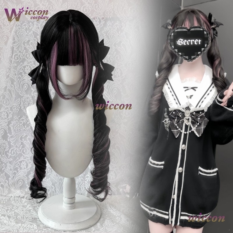 Комикс ‌ Черный парик с розовы – обзор и цена Cosplay Anime Black Hair
